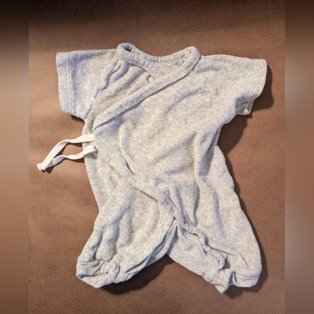 Gray terry kimono romper Oliver and Rain